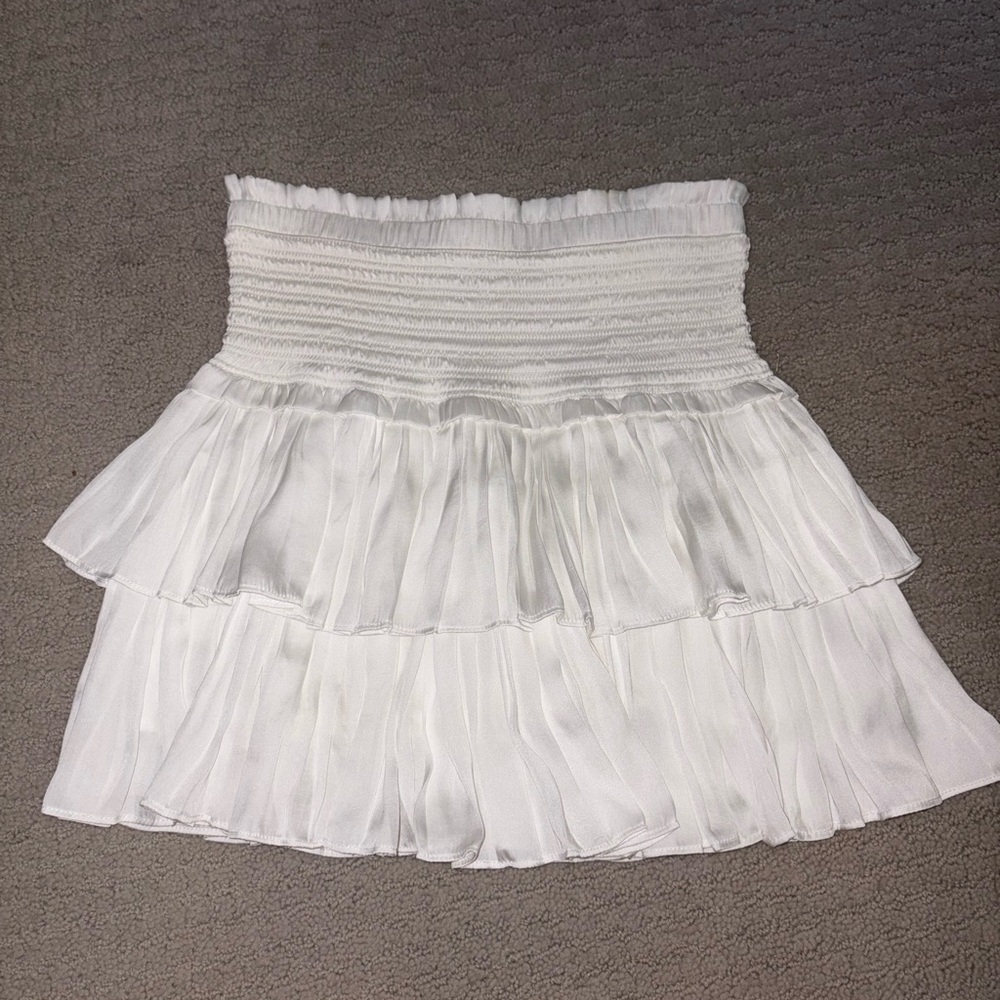 Chic White Tiered Mini Skirt